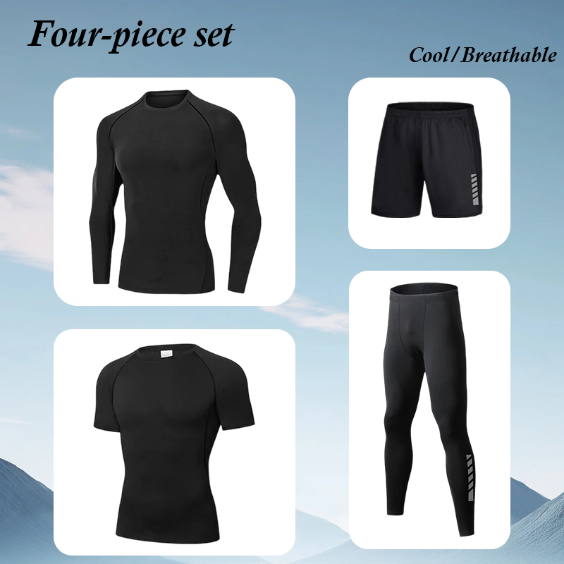 Running Gear Long Sleeve - Conjunto de Fitness Masculino Moderno para