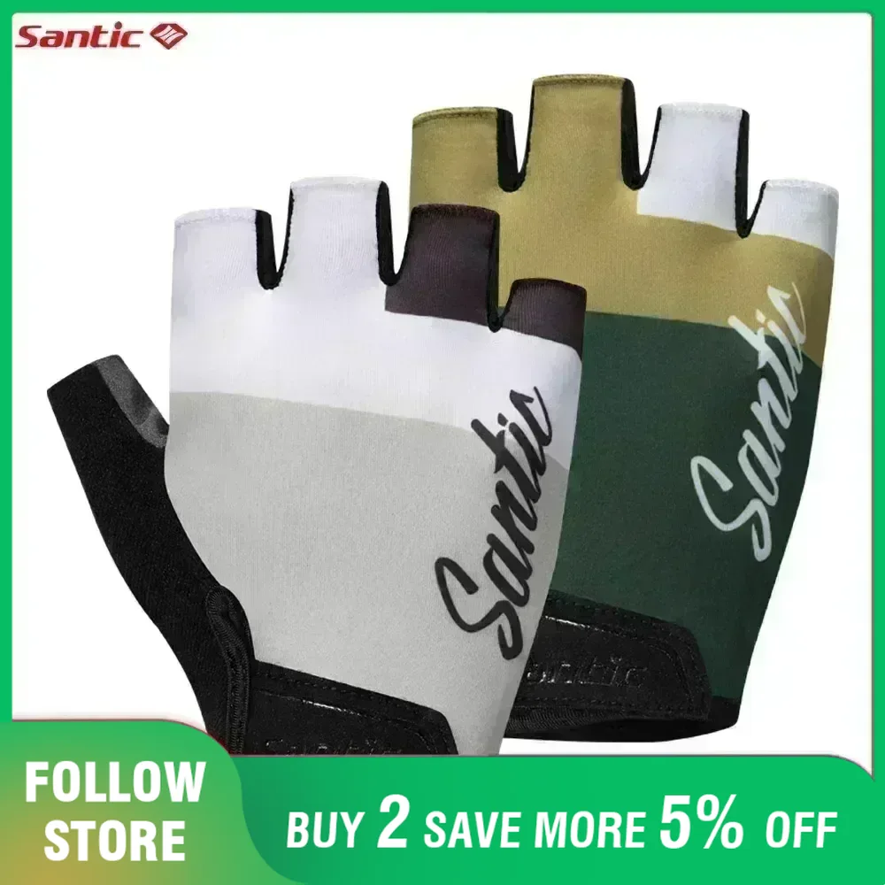 Running Gear Outdoor - Santic unissex metade luvas de ciclismo