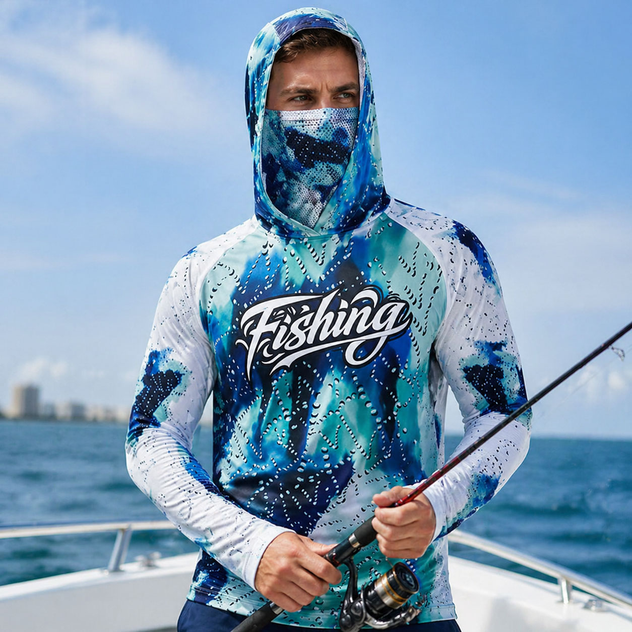 Running Gear Outdoor - Camiseta de Pesca com Capuz UPF