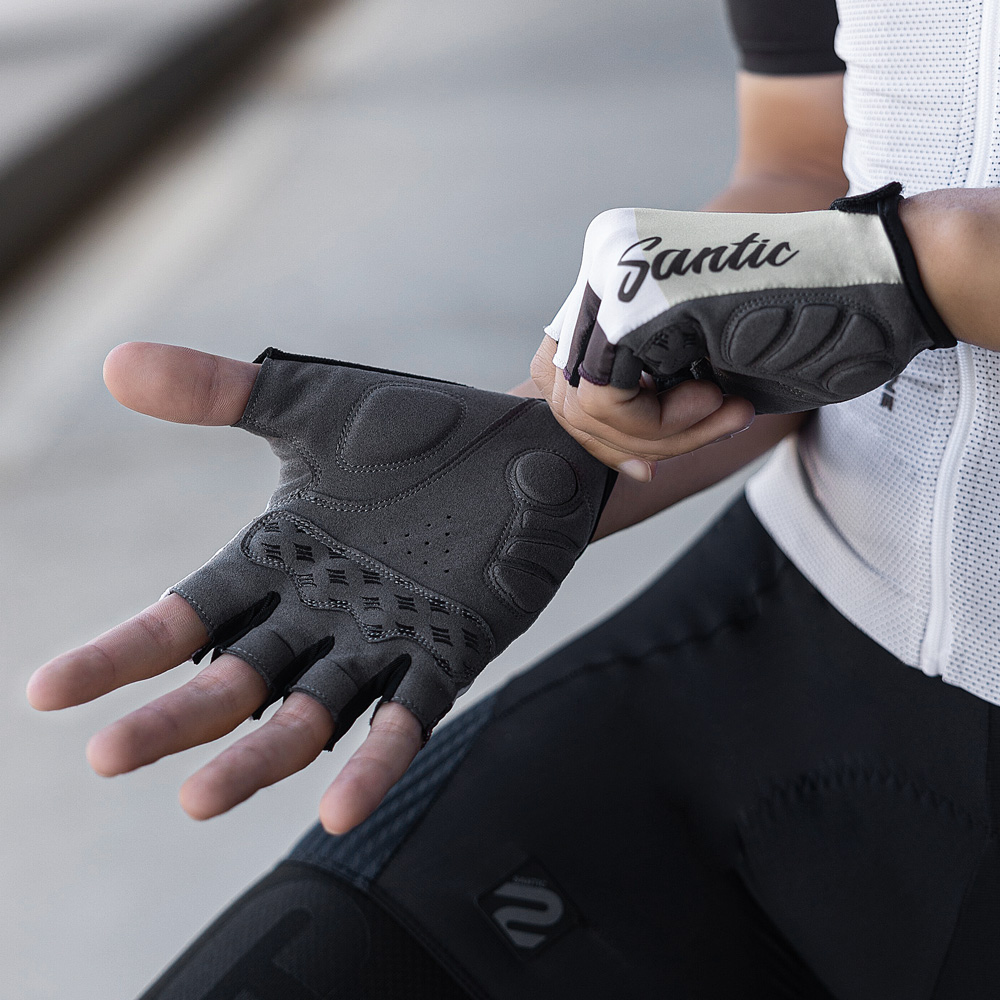 Santic unissex metade luvas de - Running Gear Outdoor avaliação e preço