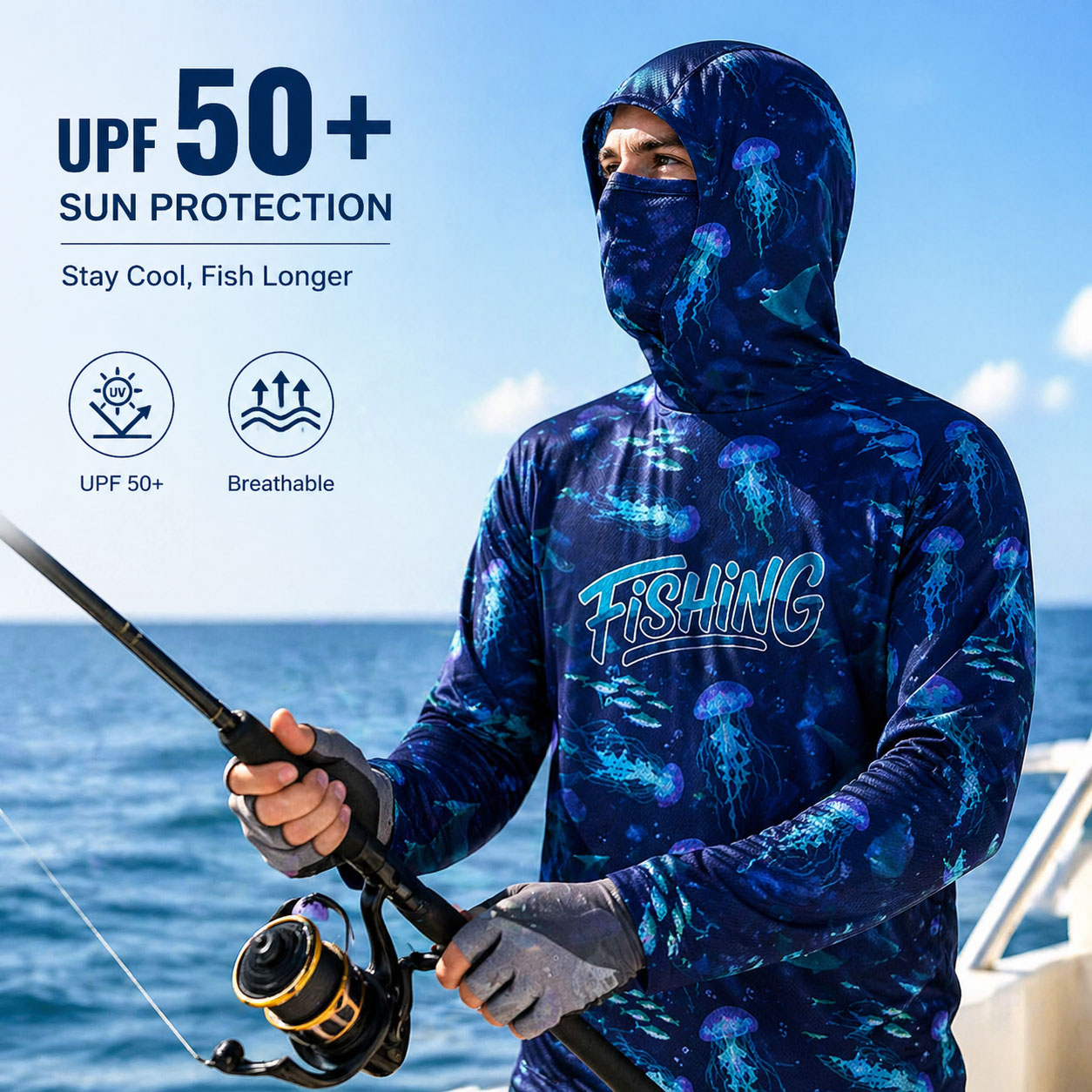 Camiseta de Pesca com Capuz UP - Running Gear Outdoor avaliação e preço